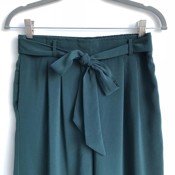 Zara Pants - ZARA Emerald Green Wide Leg Pants